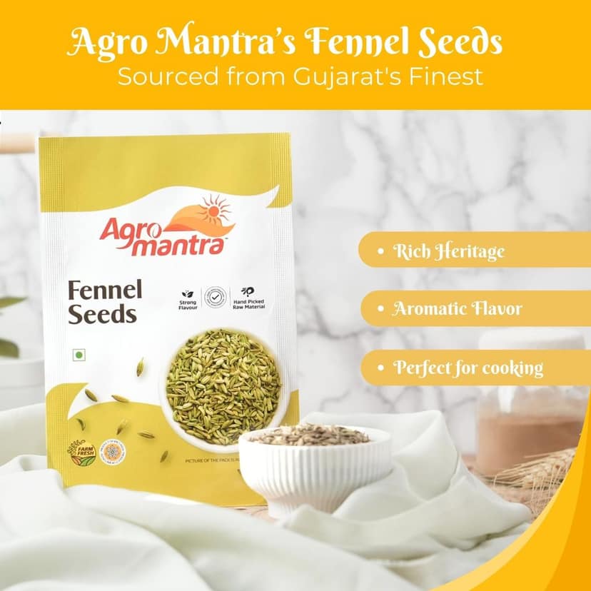 Agro Mantra Fennel Seeds 100g | Aromatic & Flavorful | Hand-Picked Raw Materials | Sourced from Gujarat | Ideal for Curries, Pickles, Desserts & Planting | Versatile Indian Spice view 5