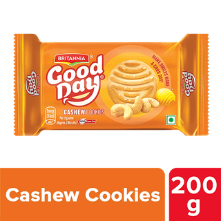 Britannia Good Day Cashew Cookies - Crunchy, Zero Trans Fat, Ready To Eat, 200 G