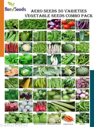 Aero seeds 50 variety vegetable seeds combo pack with instruction manual