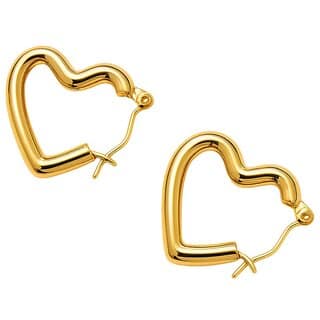 18k Gold Plated Hoop Earring (Heart Hoop Earrings)