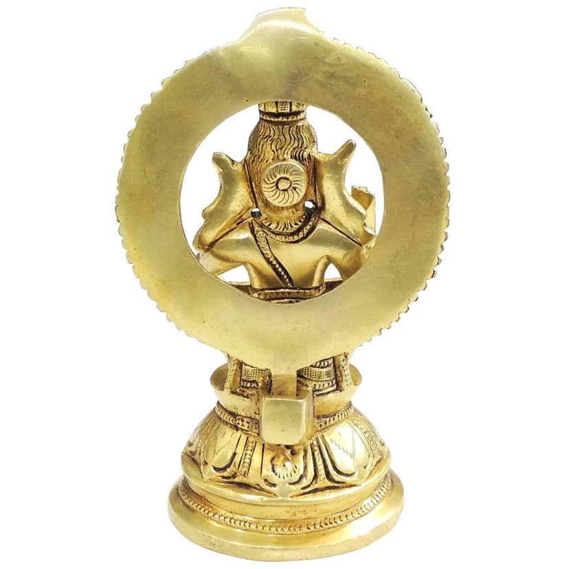Brass Ayyappan God Idol Statue, Height : 7.2 Inch (BSMAS1896 D) view 3