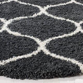 GALLERY HOME Silky Smooth Anti-Skid Shaggy Round Carpet with 2 inch Thickness (5 x 5 Round, Charcoal M1) view 2