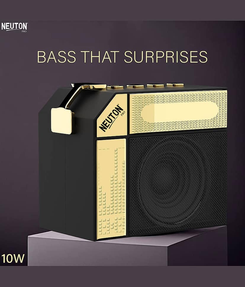 NEUTON PRO KOHINOOR 10 W Bluetooth Speaker Bluetooth v5.0 with USB,SD card Slot,Aux Playback Time 6 hrs Gold