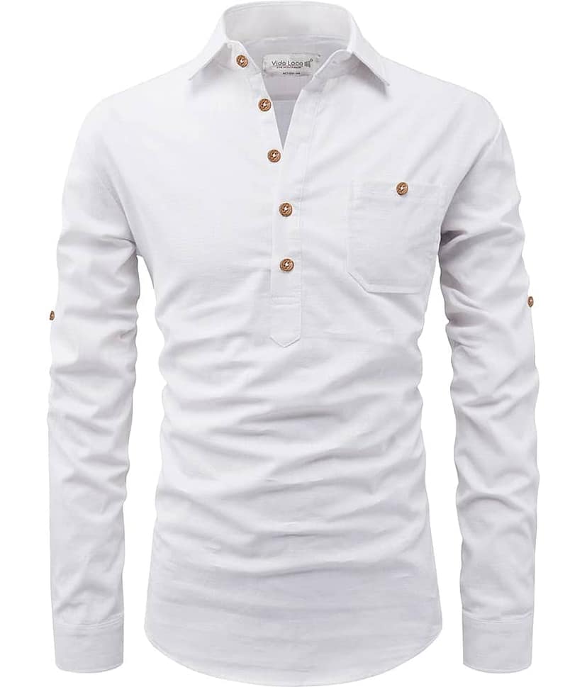 Vida Loca Sky Blue Cotton Blend Men's Shirt Style Kurta ( Pack of 1 ) view 2