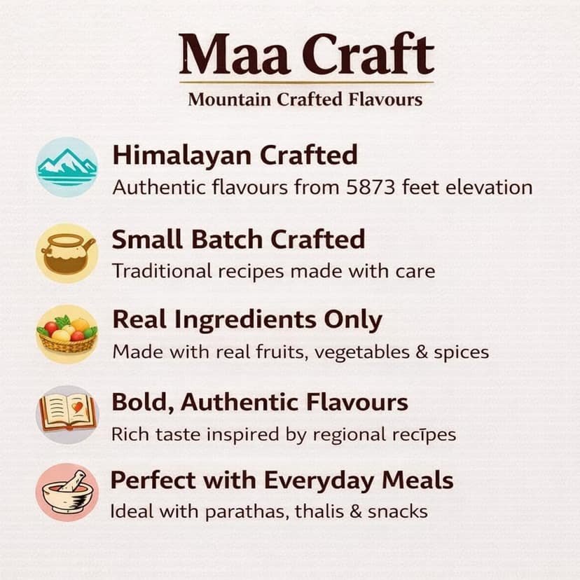 Maa Craft Date & Ginger Pickle | Khajoor Adrak Achaar | Sweet & Spicy Indian Pickle | Himalayan Crafted | No Preservatives | Traditional Homemade | 500g view 6
