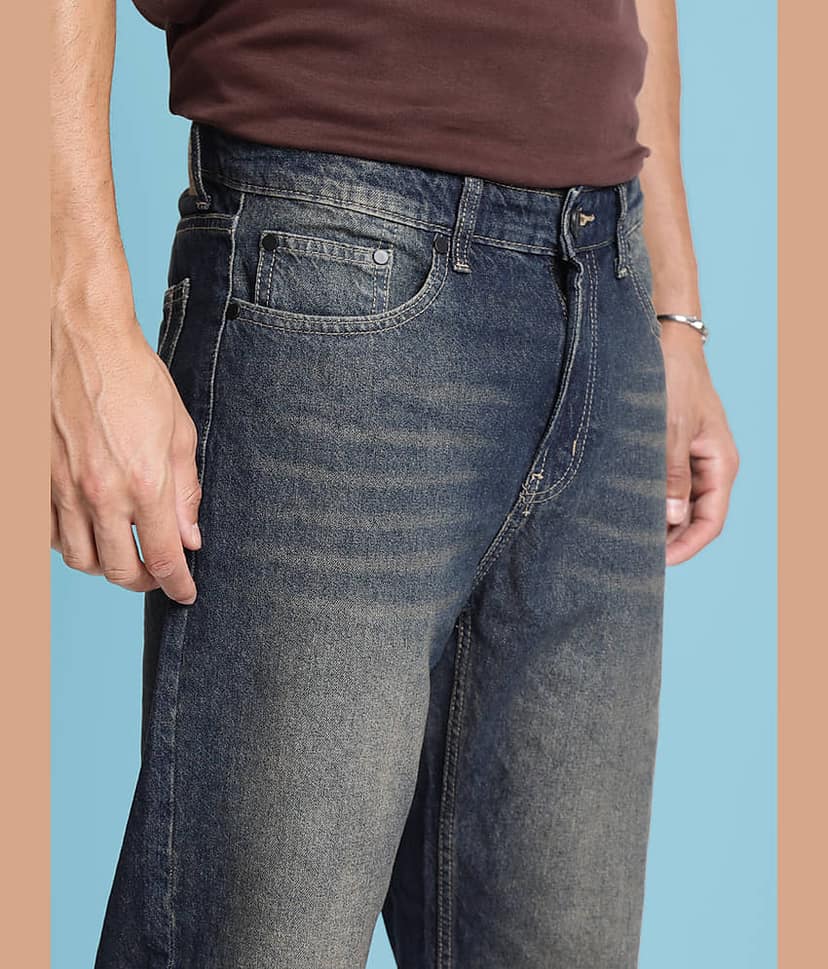 Bene Kleed Relaxed Faded Men's Jeans - Blue ( Pack of 1 ) view 6