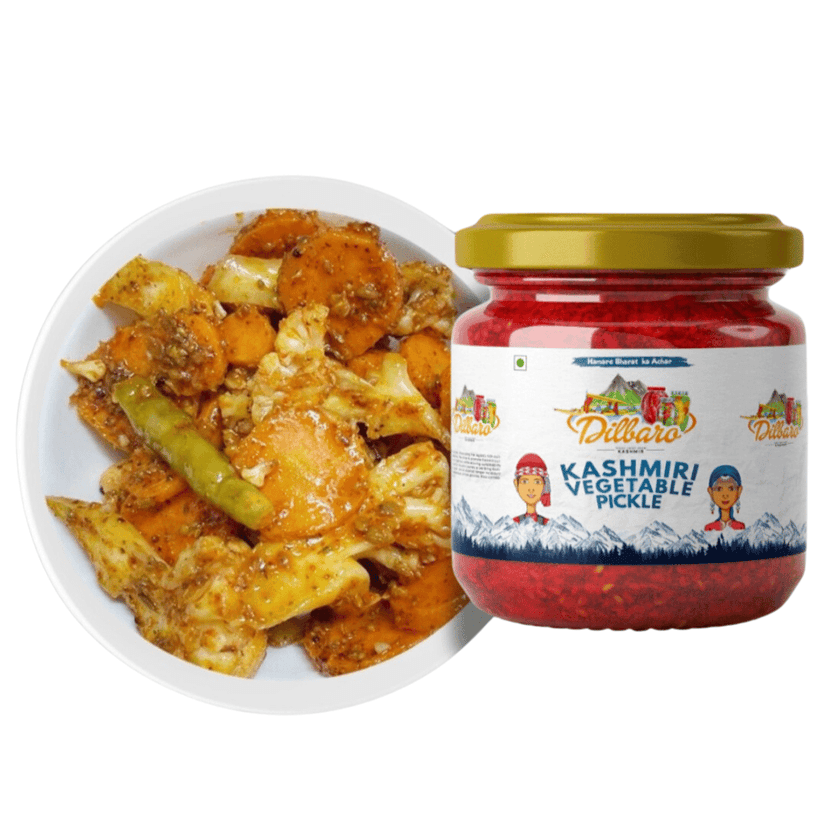 Dilbaro Kashmiri Mix Vegetable Pickle - Authentic Indian Pickle, 250g" view 5