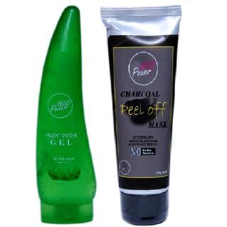 INDOPOWER ADd268-ALOE VERA GEL 150ml. + CHARCOAL PEEL OFF MASK 100g.