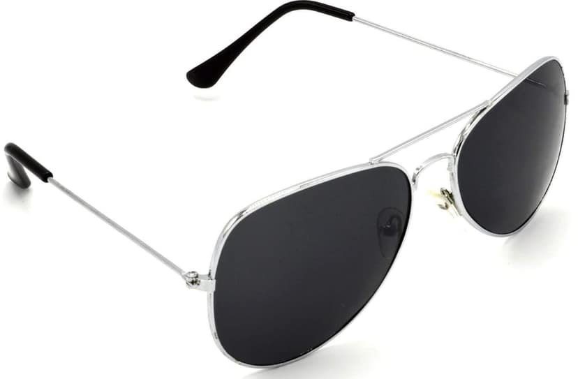 HRINKAR Unisex Pilot Sunglasses Silver & Golden Frame, Black & Grey Lens (Medium) - Pack of 2 view 6