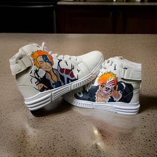 Hand-Painted Ichigo Kurosaki High-Top Anime Shoes