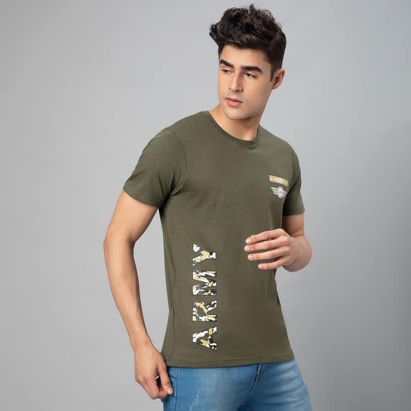 FTX Men Printed Round Neck Half Sleeve Tshirt view 5