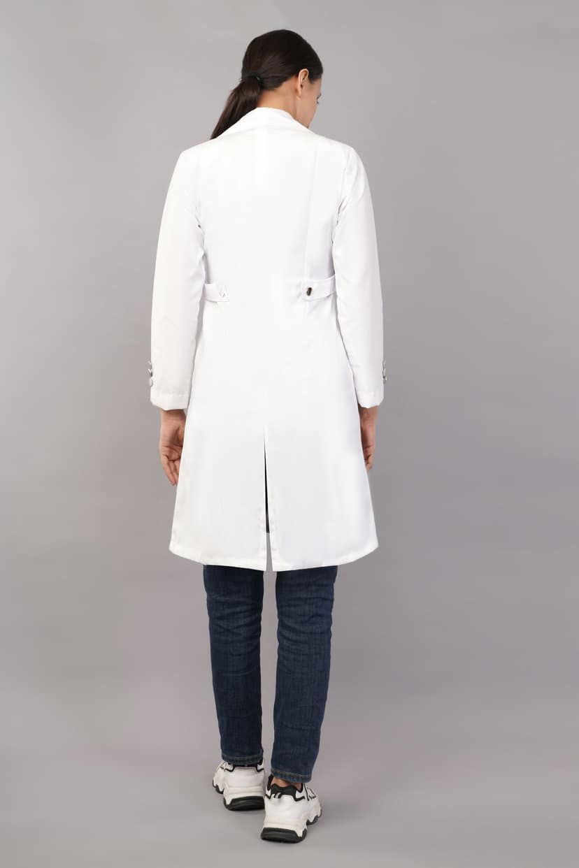 Women's White Lab Coat - Professional Medical Uniform Long Sleeve Doctor's Coat