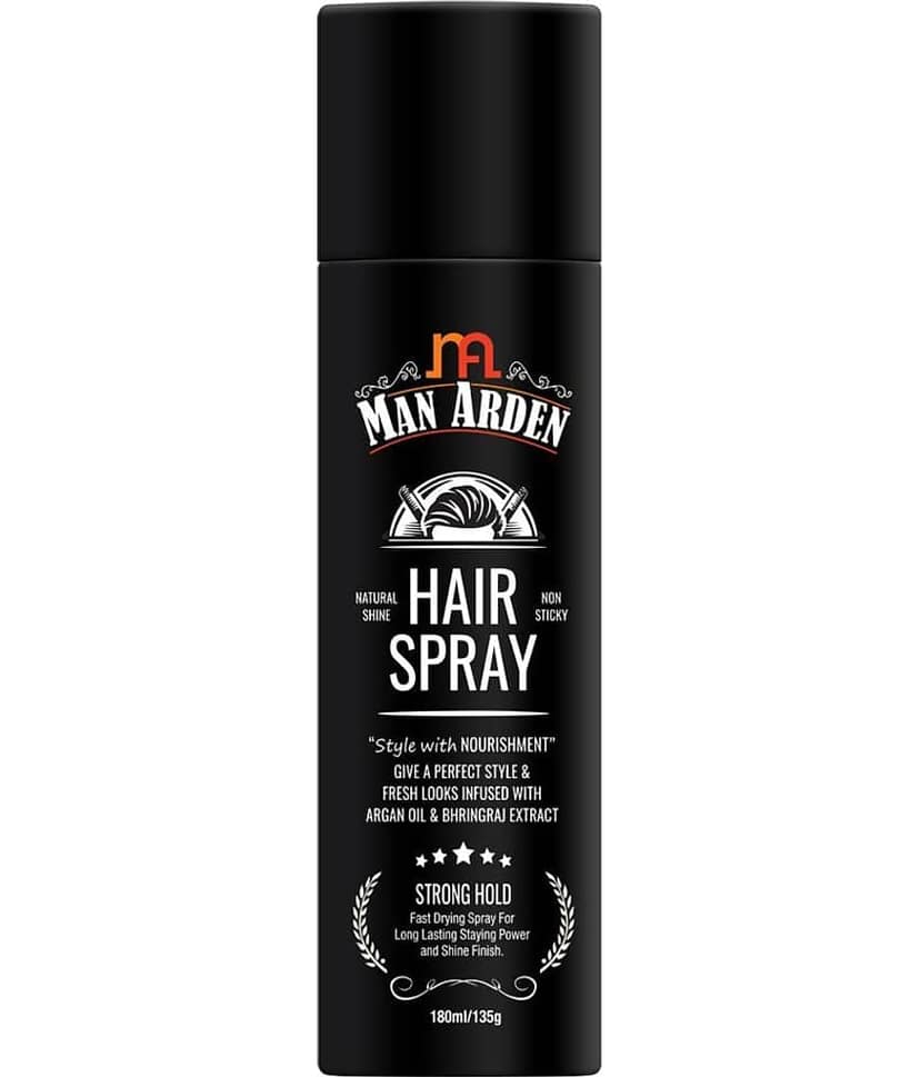 Man Arden Hair Spray - Strong Hold, Styling with Nourishment - Argan Oil and Bhringraj, 180 ml (MNARDN302)