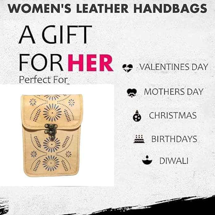Bhakri Devi Handicrafts Made of Leather with Attachable Shoulder Strap Sling Bag For Women & Girl view 3