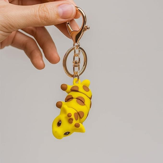 Vinglits Wild Beasts 3D Printed Keychains – Articulated Animal Toys, Pocket-Friendly Keyrings, Stress Relief Desk Toys for Kids & Adults, Collectible Accessories (Lambu - The Giraffe) view 3