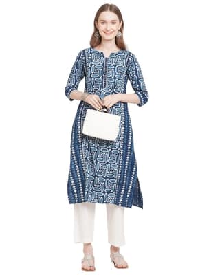 Neel dabu indigo mirror work pure cotton kurta