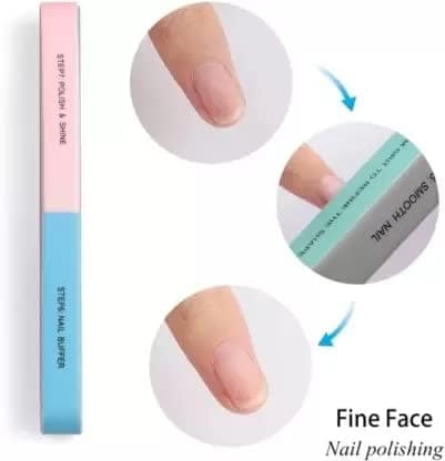 Elecsera 7 Way Nail File and Buffers for Women Girls, Natural Emery Boards (Set of 12) view 3