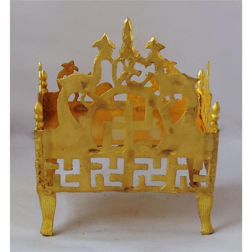 Heavy Quality Brass Singhasan Dhalai for God Idol | Mandir Decor Accessory, Height : 9.5 Inch (ZMAS324 G) view 3