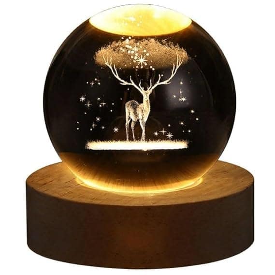 3D Crystal Ball Night Light ( Deer )