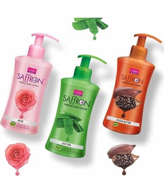 VI-JOHN Saffron Fairness Body Lotion Rose ,Aloevera & Cocoa Butte 250ml Pack of 3