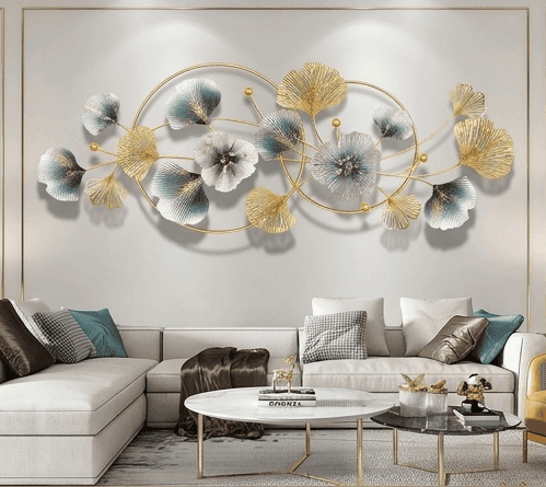 Luxury 3D Floral Wall Art Decor – Modern Abstract Flower Metal Wall Hanging for Living Room, Bedroom & Office