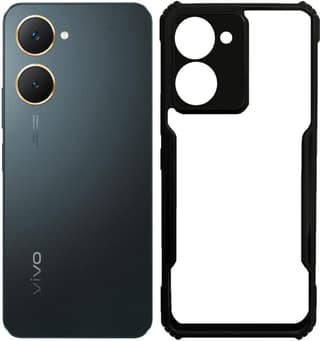 PLUGTECH Slim Shockproof Case | Matte Black Soft | Drop Protection | Precise Cutouts | Premium Mobile Cover for Vivo Y18E, Vivo Y03, Vivo Y28S 5G