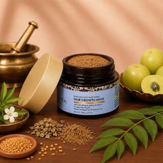 Jivanta Herbal Hair Growth Mask with Amla, Bhringraj, Neem, Fenugreek Hibiscus for Dry, Damaged and Freezy Hair view 2