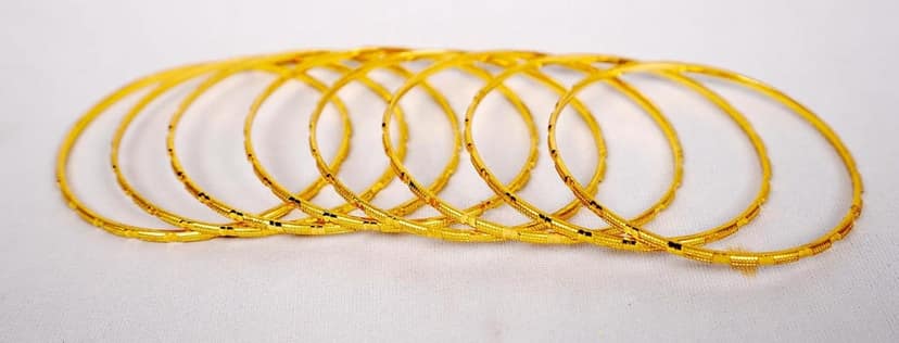 Alloy gold plated fancy bangles view 2