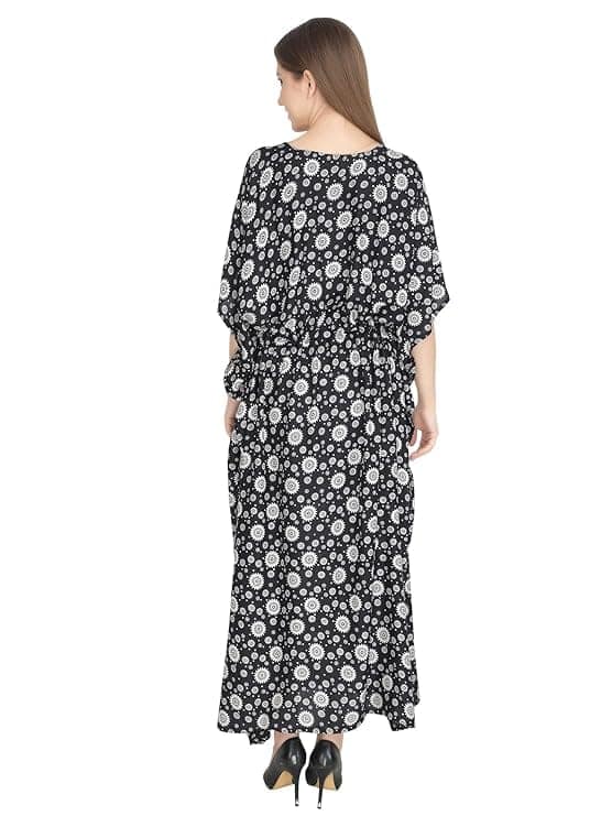 Women's Rayon Kaftan Dress Ladies Maxi Sleepwear Night Gown V-Neck Night Wear view 5