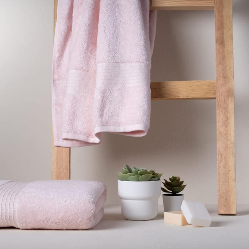 Feather & Spun Organic Cotton Bath Towel | Lavender Fragrance | GOTS Certified | Anti Microbial | Fade Resistant | Double Needle Stitch | 650 GSM | 76 cms x 137 cms view 4