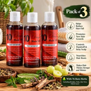 Elegantra Naturavives 10 Days Hair Oil 100ml Each – Best Ayurvedic Hair Growth & Anti-Hair Fall Oil Pack of 3