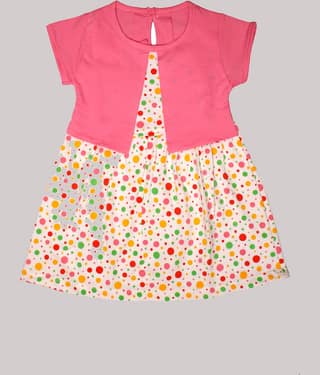 TRITI Pack of 1 Baby Girls Cotton Frock ( Pink )