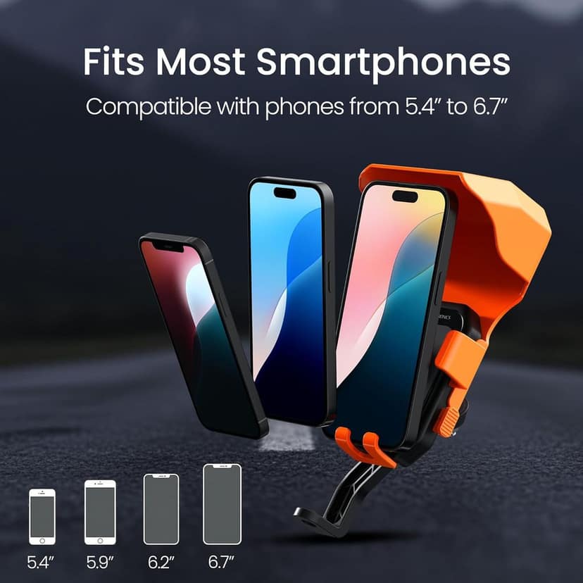 Portronics Mobike 5 Plus Mirror Mount Mobile Holder with Sunshade & Light Rain Protection view 4