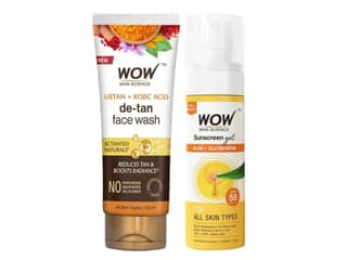 WOW Ubtan Face Wash + Sunscreen Matte Finish SPF 55 - 200ml Combo Pack