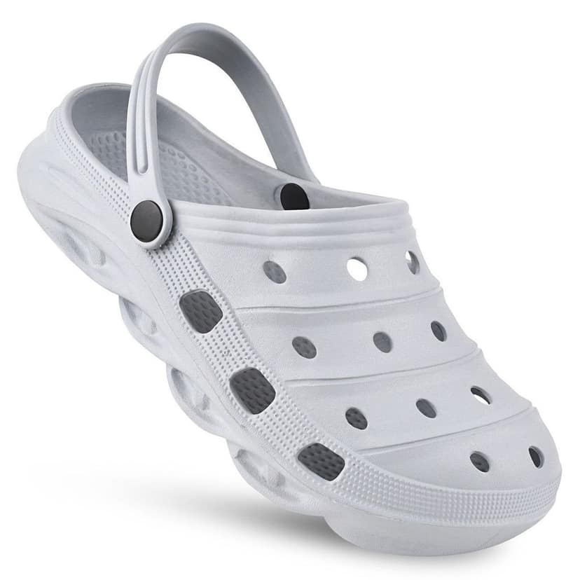 Paragon Light Grey Ultra-Comfortable Self-Design Clogs for Men view 4