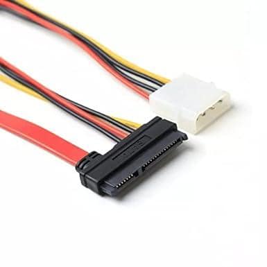 SATA 22pin 7+15pin Female to SATA Female Cable with Molex IDE 4Pin Power Cable (30cm) view 3