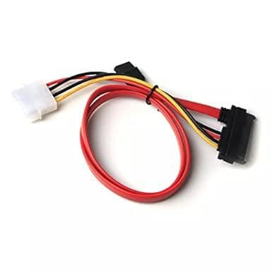 SATA 22pin 7+15pin Female to SATA Female Cable with Molex IDE 4Pin Power Cable (30cm) view 4