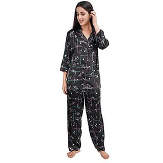 KOI SLEEPWEAR Premium Satin Floral Night Dress Set