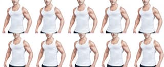 Regular Cotton Sleeveless White Vests (Combo OF 10)
