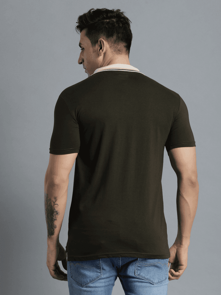 Marco Men Olive Polo T-Shirt view 4