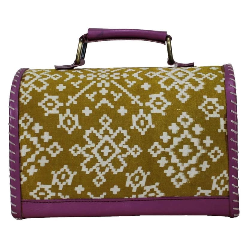 Garvi Gurjari (A Gujarat Govt Enterprise Handcrafted Kutchi Leather Sling Box Bag (GGCMLBB17) view 4