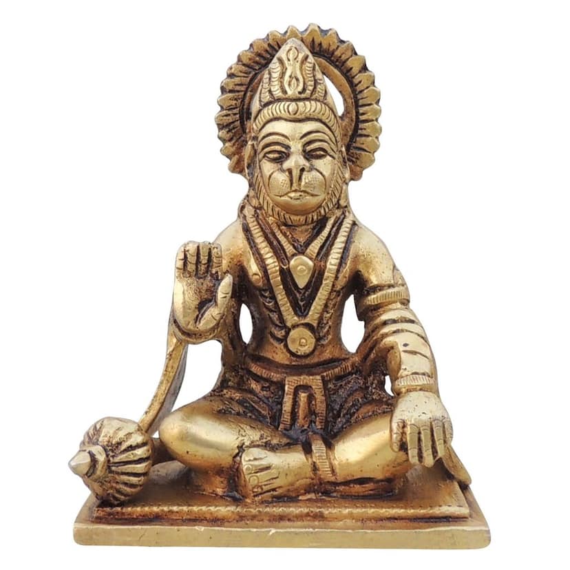 Brass Hanuman Ji God Idol Murti - Worship & Decor, Height : 4.2 Inch (BSMAS1527 C) view 2