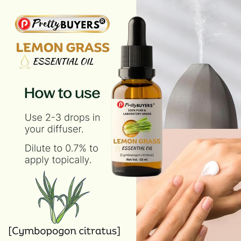 PrettyBUYERS's Lemongrass Essential Oil 15 ML | Premium Therapeutic Grade (Pack Of 2) view 6