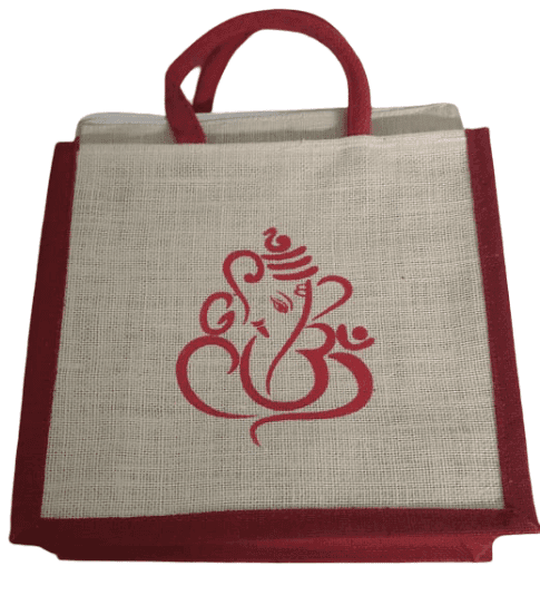 Ganesha Print Jute Bag - Eco-Friendly & Stylish view 2