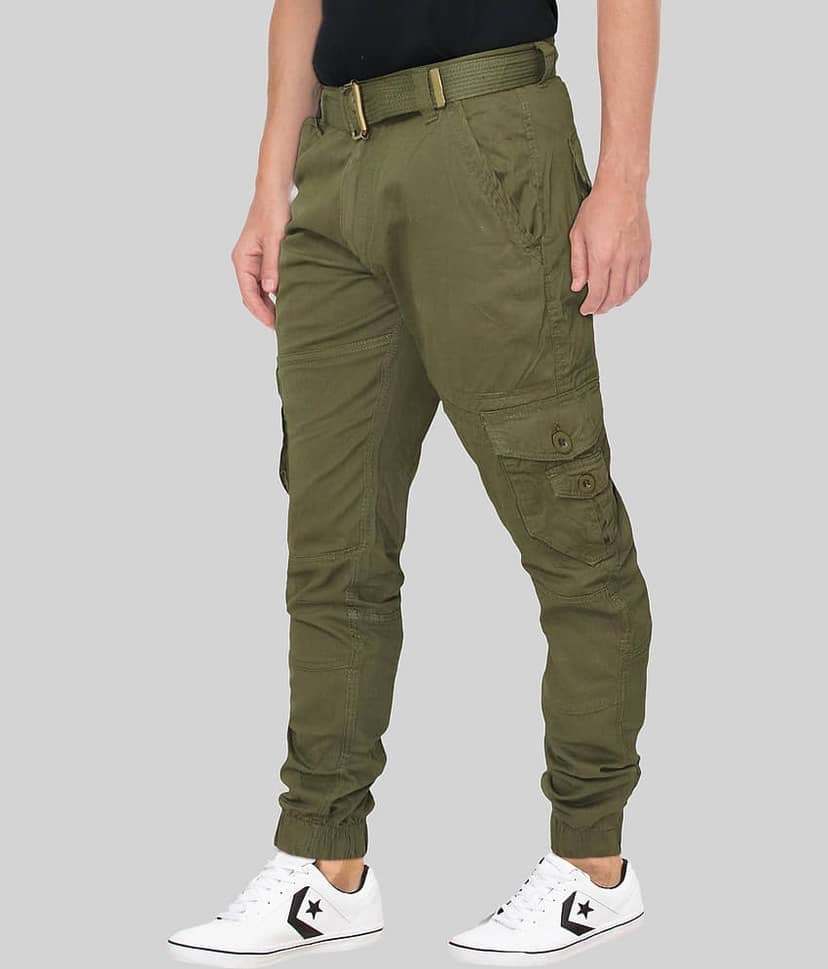 Urban Legends Regular Flat Men's Cargos - Dark Green ( Pack of 1 ) view 2