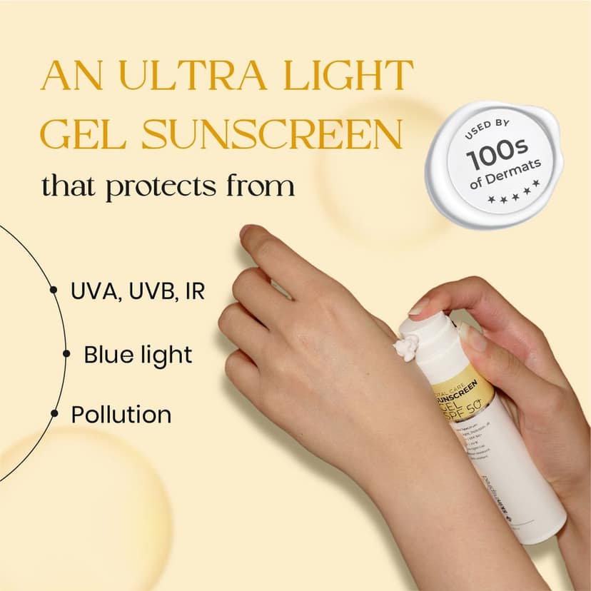 SkinInspired Total Care Gel Sunscreen | SPF 50+ PA+++ | Broad Spectrum | Ultra Light Gel | All Skin Types | For Both Men & Women | Airless Pump - 50 ml view 2