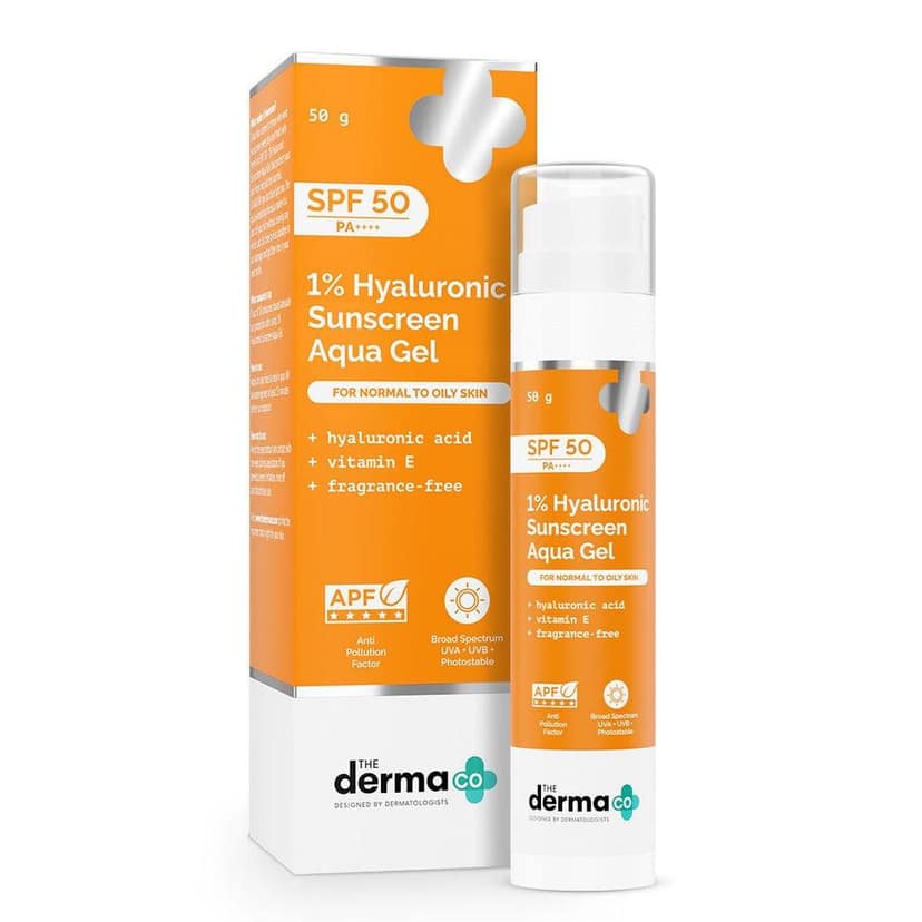 The Derma Co 1% Hyaluronic Sunscreen Aqua Gel SPF50 PA++++ view 2