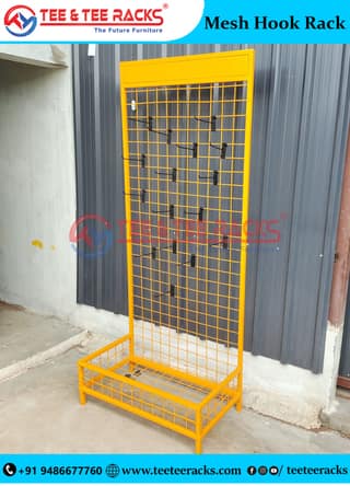 Free Standing Grid Mesh Hook Rack