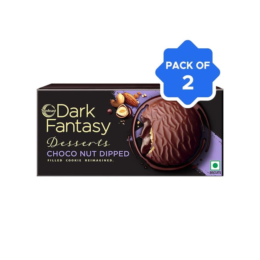 Sunfeast Dark Fantasy Desserts Choconut Dipped Cookies - Pack of 2 view 2
