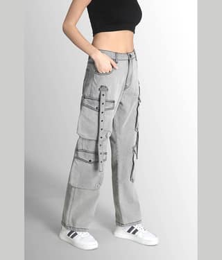 Bene Kleed Women Classic Straight Fit High-Rise Mildly Distressed Heavy Fade Jeans